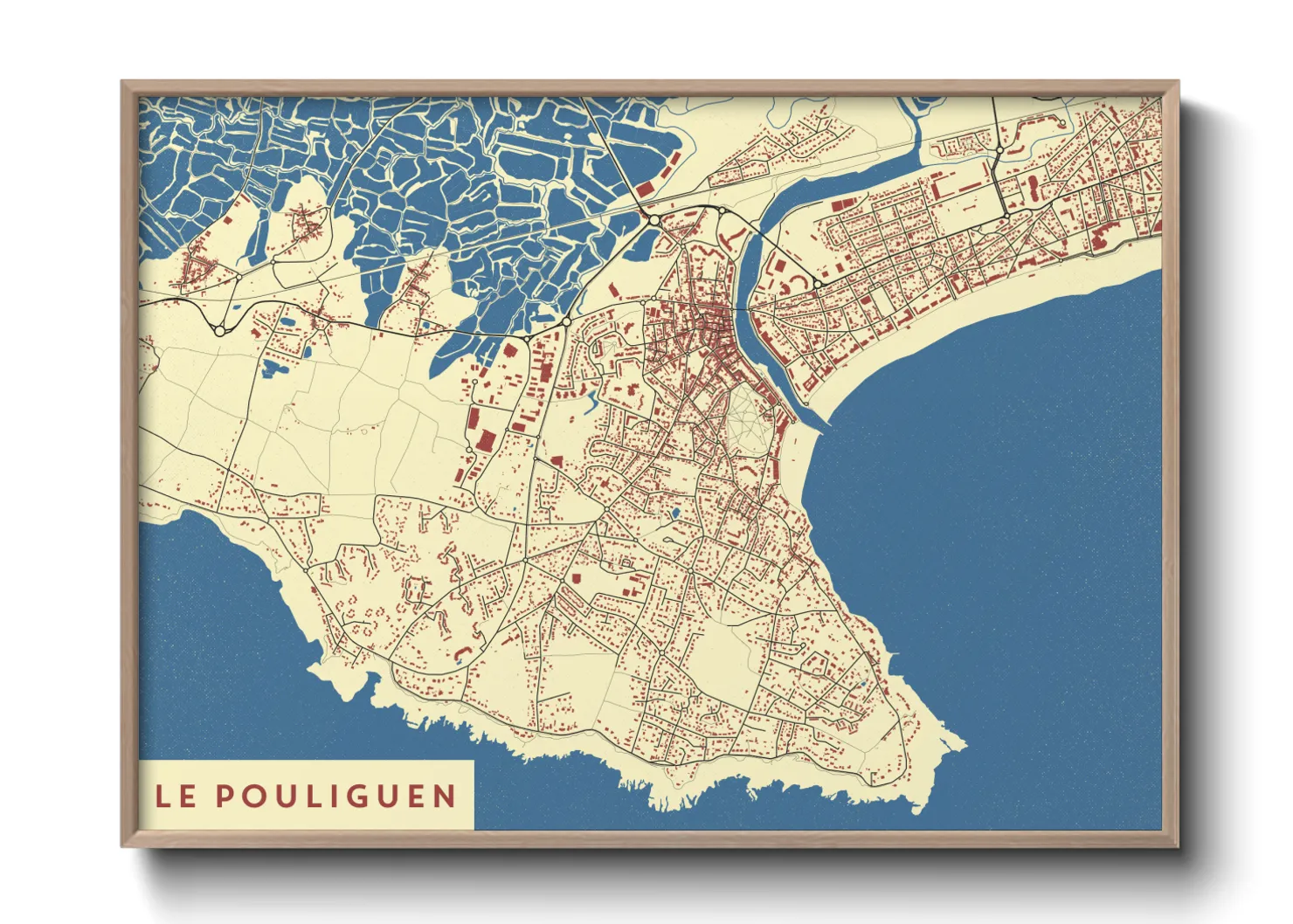 Une affiche de carte sur Le Pouliguen