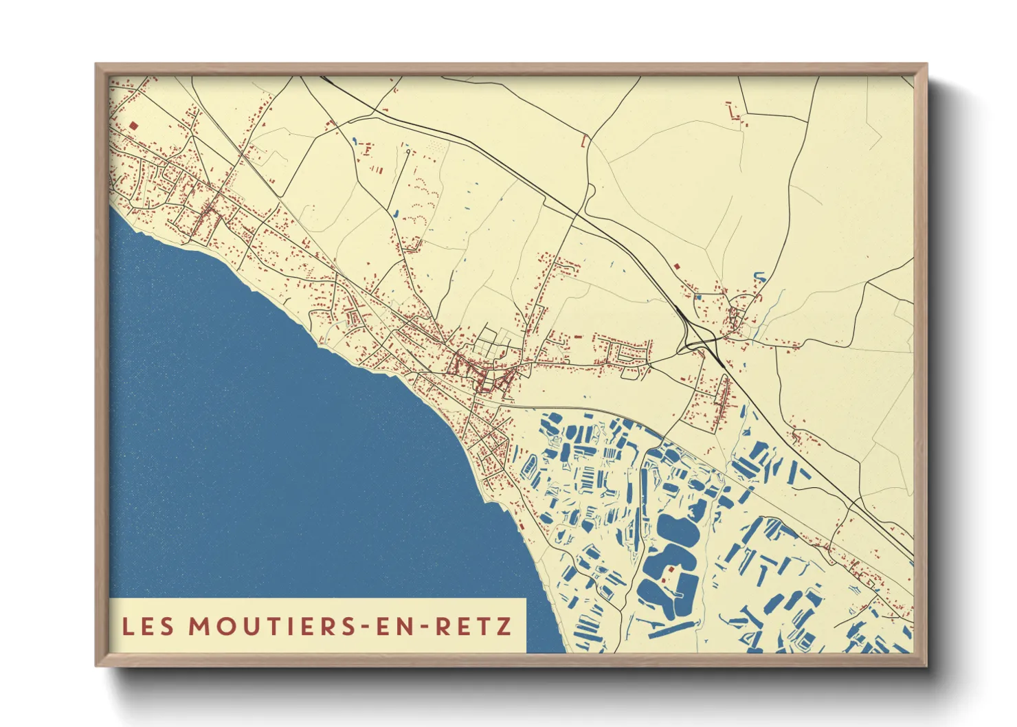 Une affiche de carte sur Les Moutiers-en-Retz