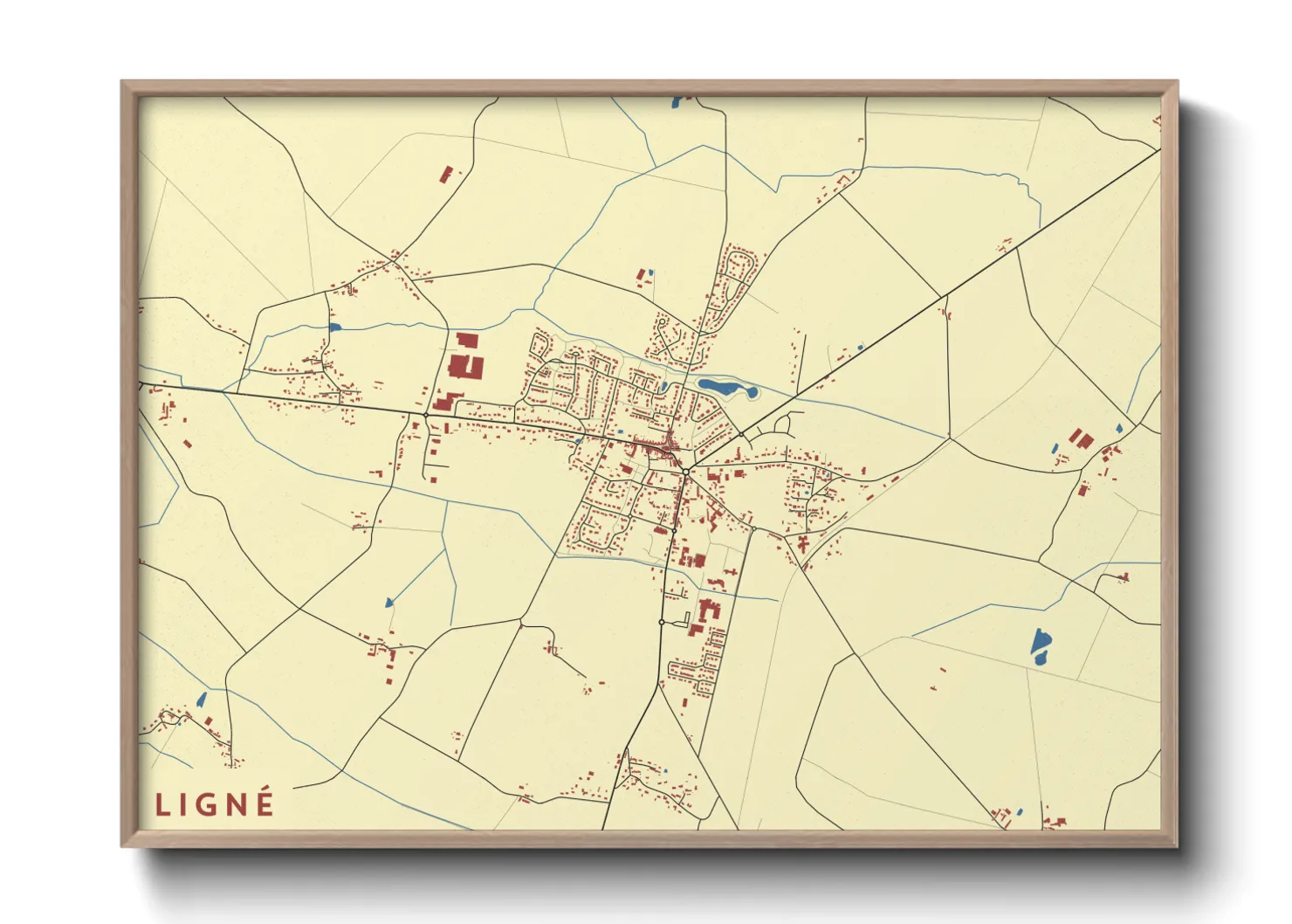 Une affiche de carte sur Ligné