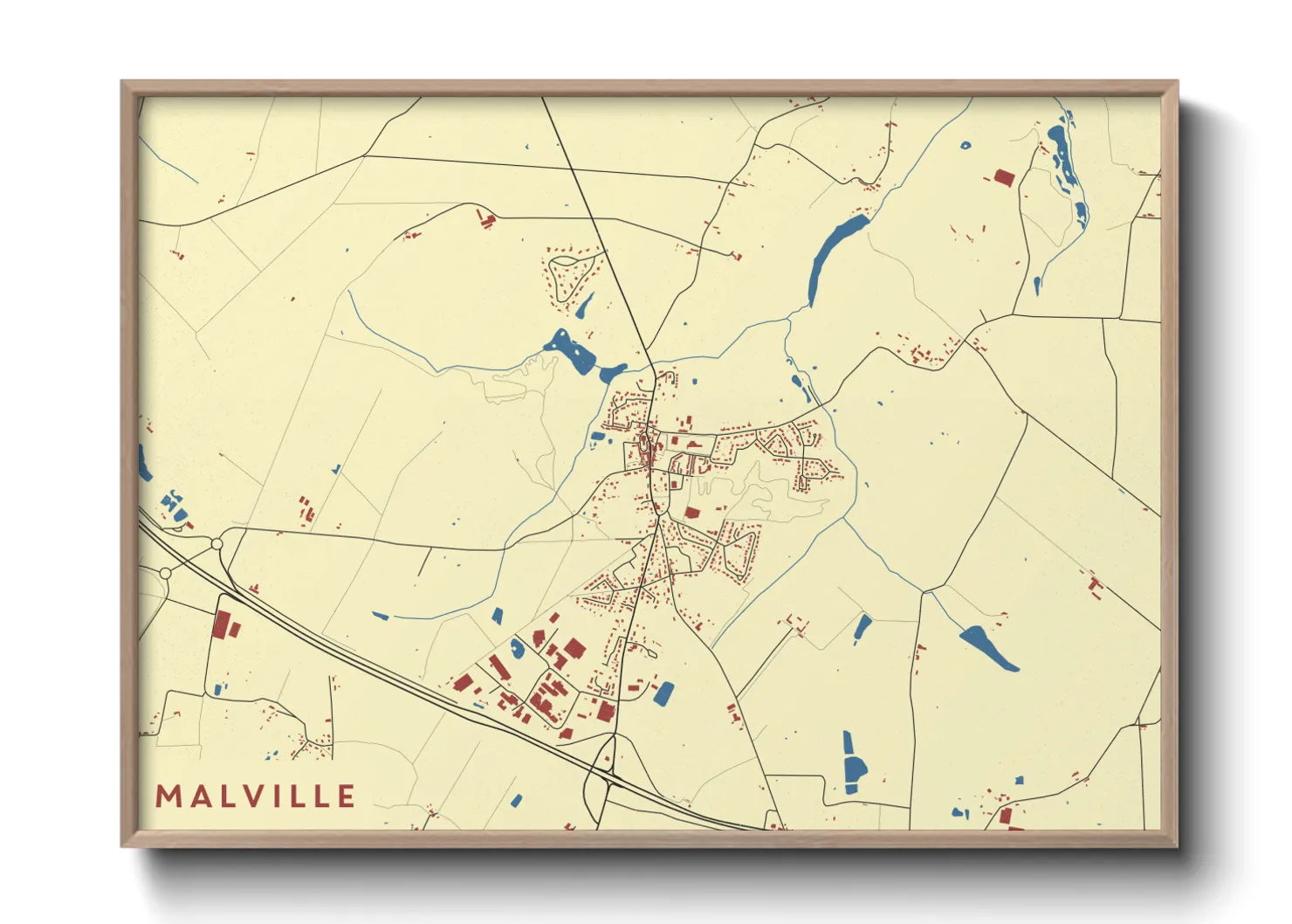 Une affiche de carte sur Malville