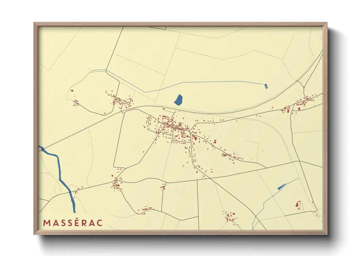 Une affiche de carte sur Massérac