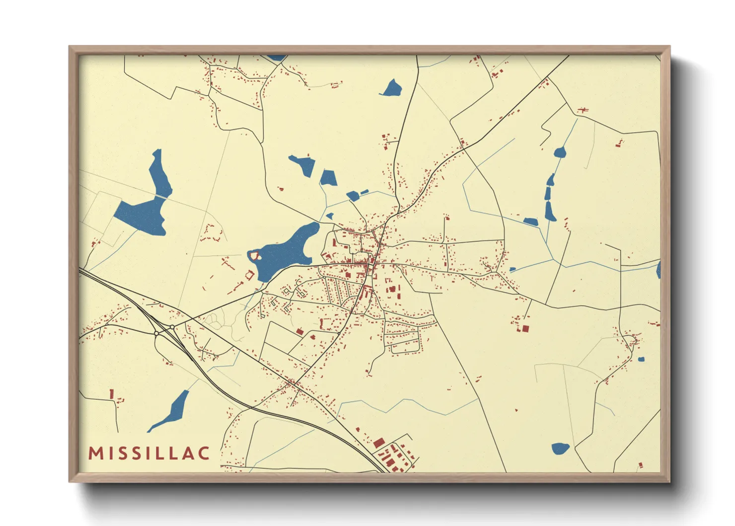 Une affiche de carte sur Missillac