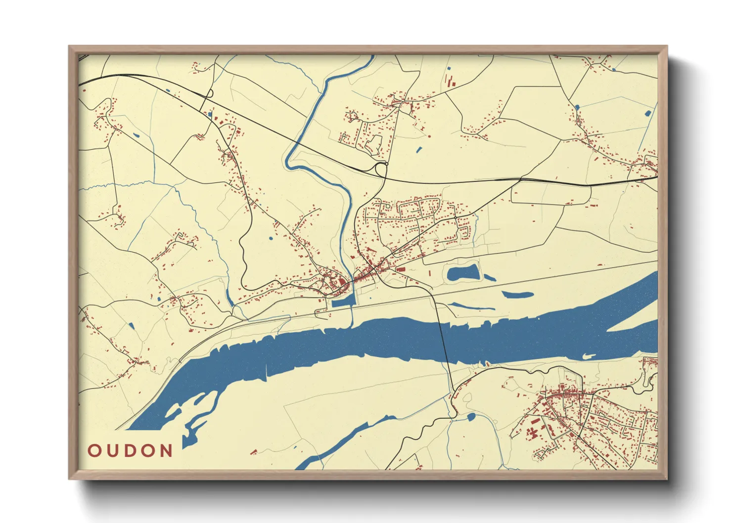 Une affiche de carte sur Oudon