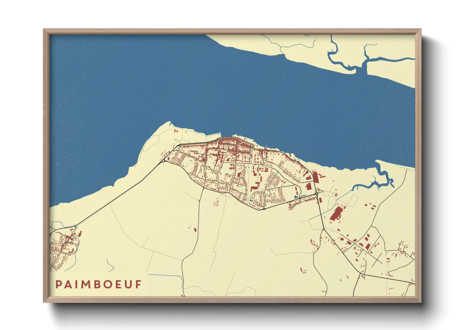 Une affiche de carte sur Paimboeuf