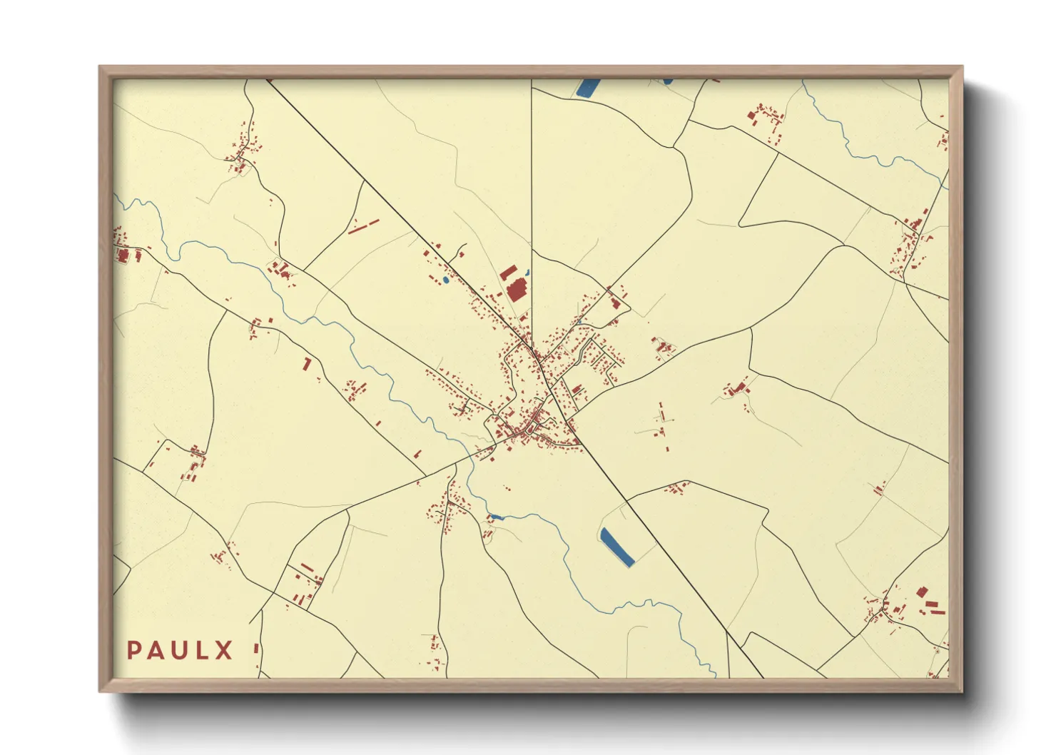 Une affiche de carte sur Paulx