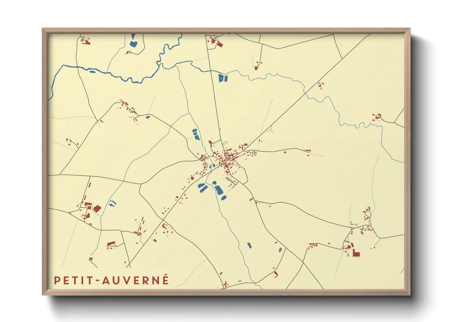 Une affiche de carte sur Petit-Auverné