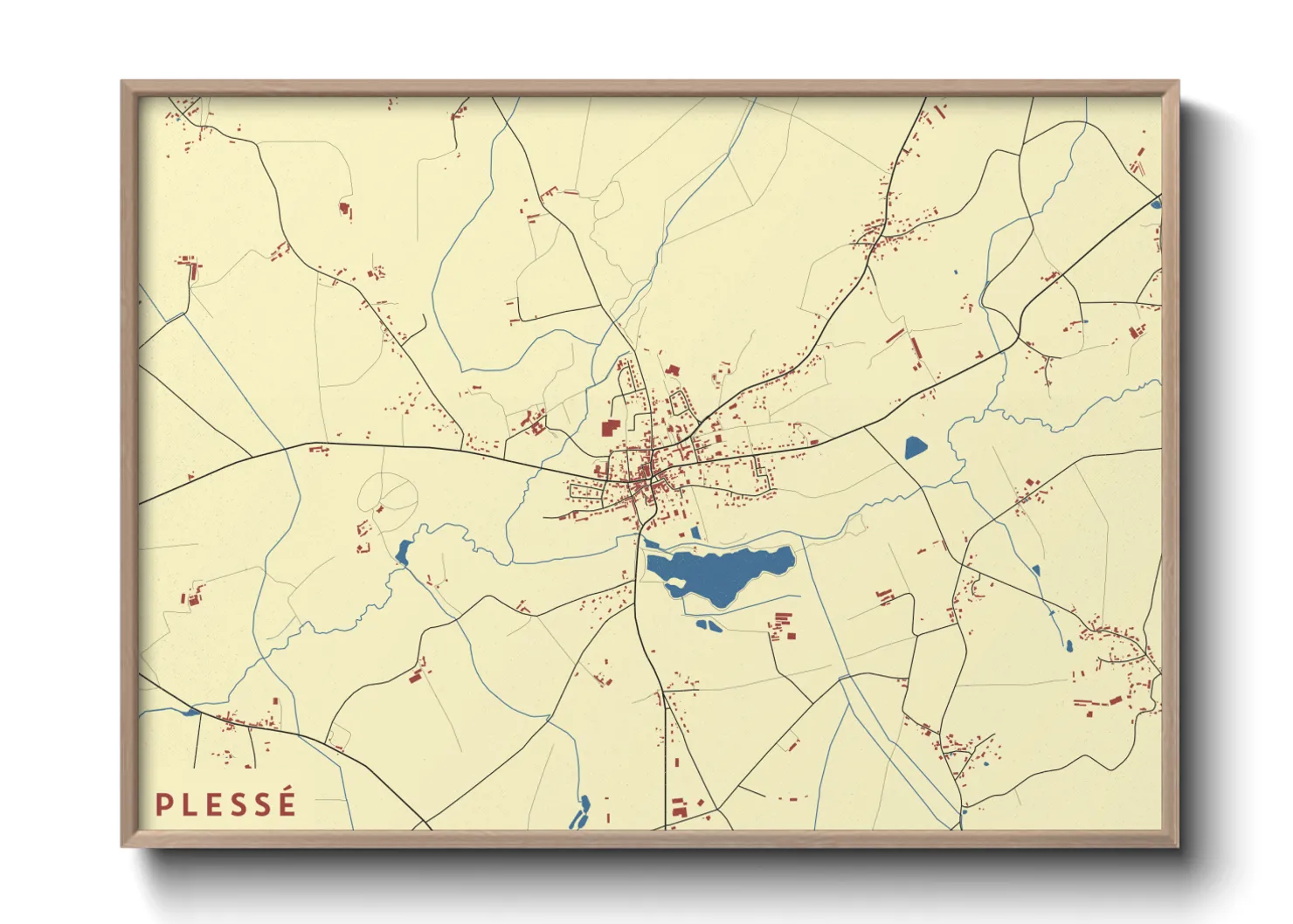 Une affiche de carte sur Plessé