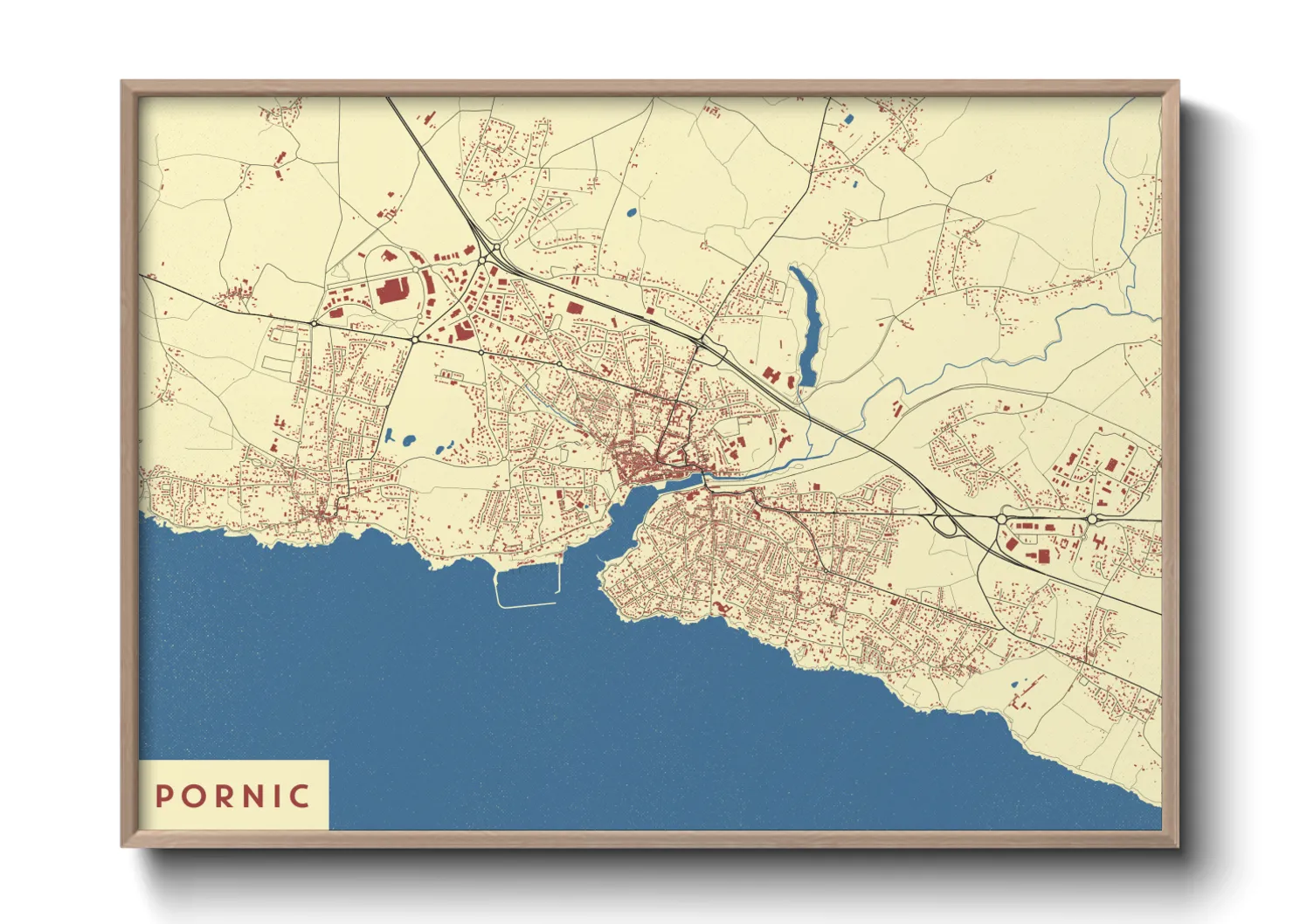Une affiche de carte sur Pornic