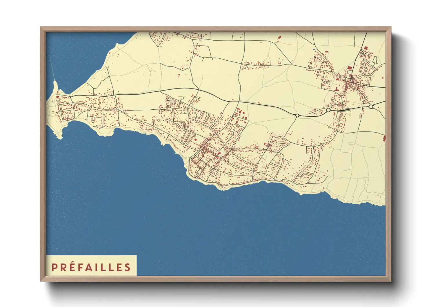 Une affiche de carte sur Préfailles