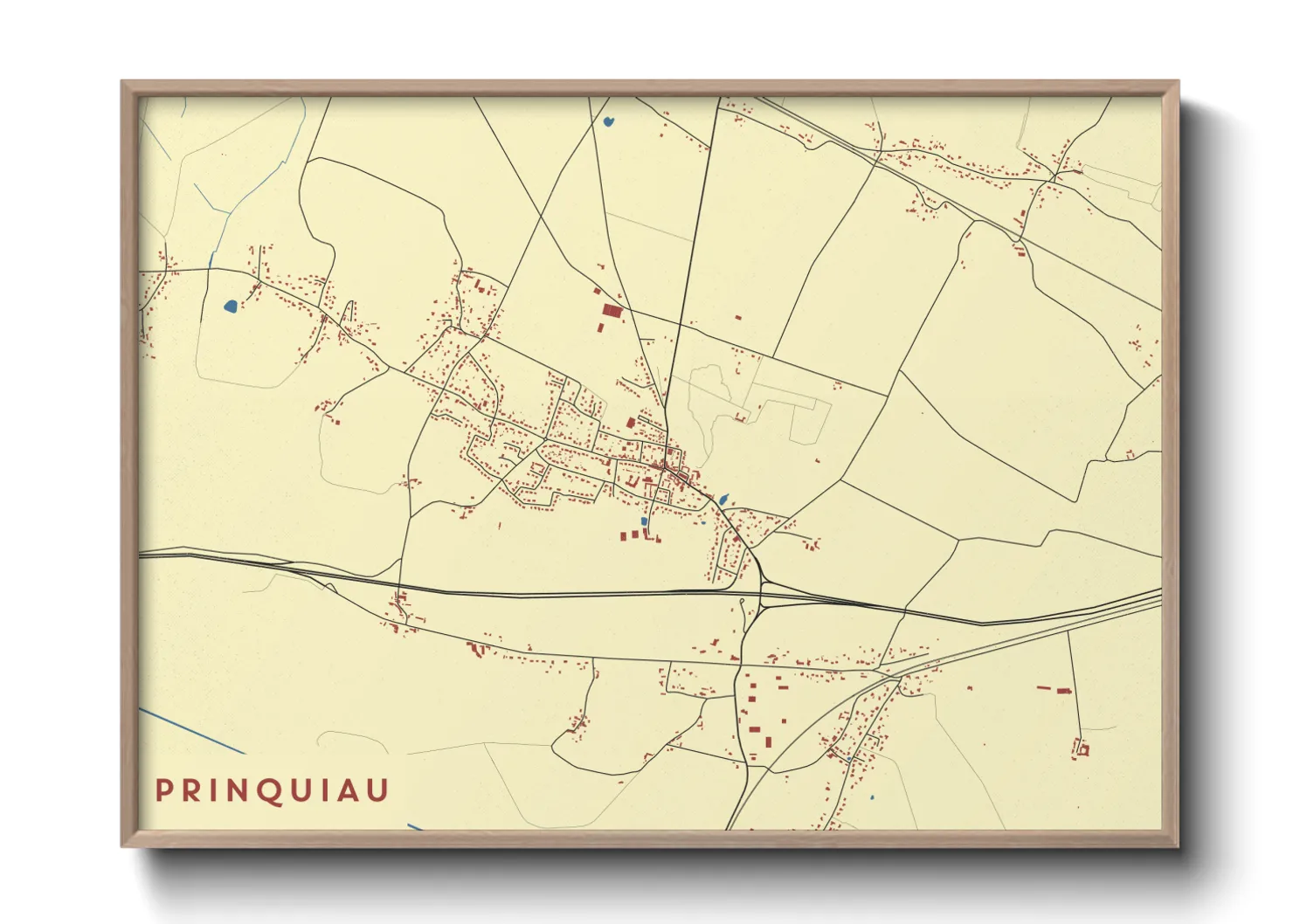 Une affiche de carte sur Prinquiau