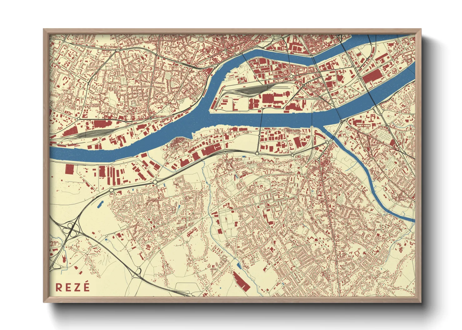 Une affiche de carte sur Rezé