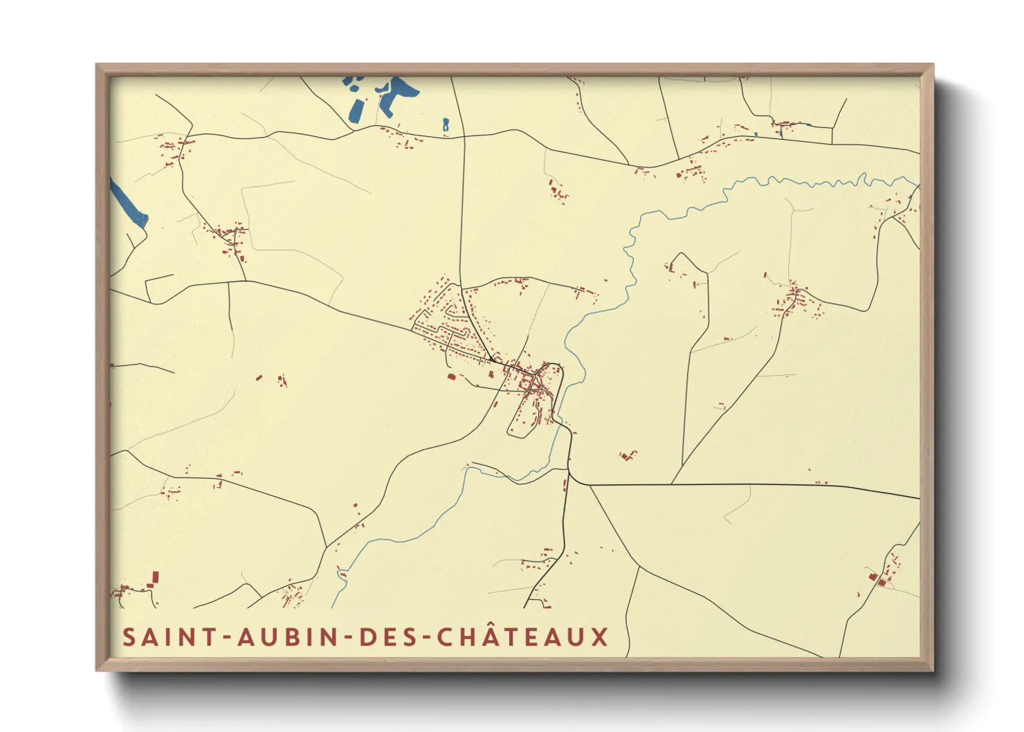 Une affiche de carte sur Saint-Aubin-des-Châteaux