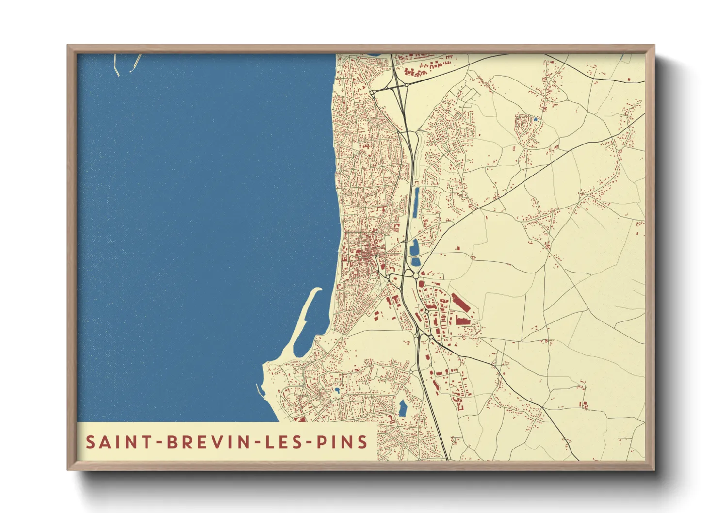 Une affiche de carte sur Saint-Brevin-les-Pins