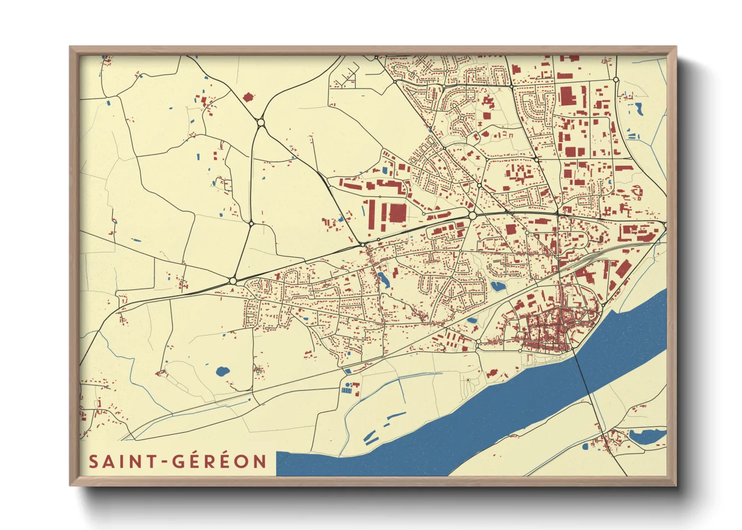 Une affiche de carte sur Saint-Géréon