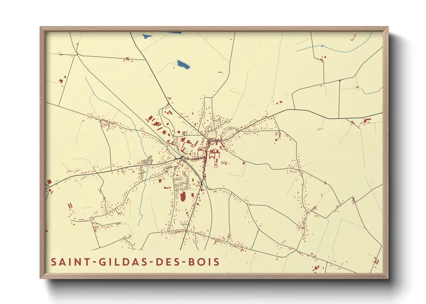 Une affiche de carte sur Saint-Gildas-des-Bois