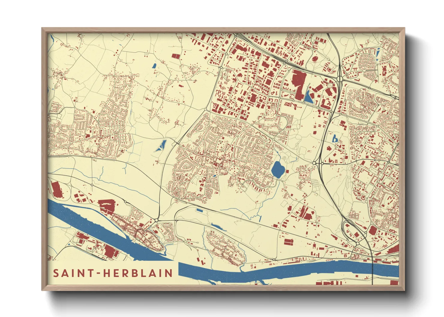 Une affiche de carte sur Saint-Herblain