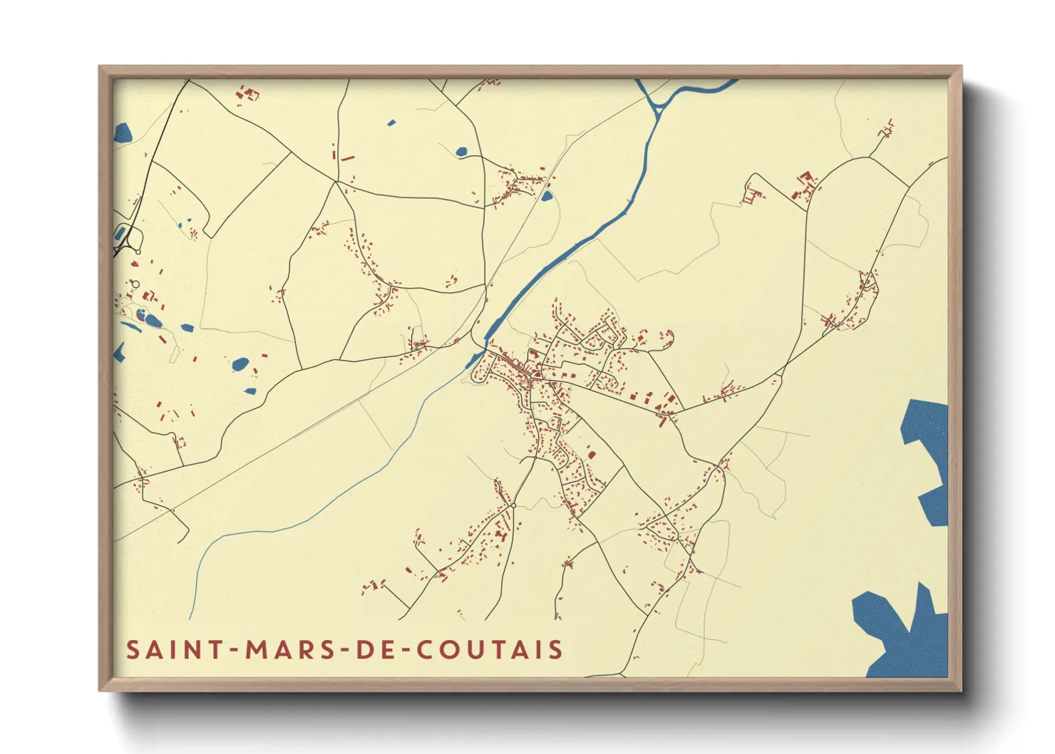 Une affiche de carte sur Saint-Mars-de-Coutais