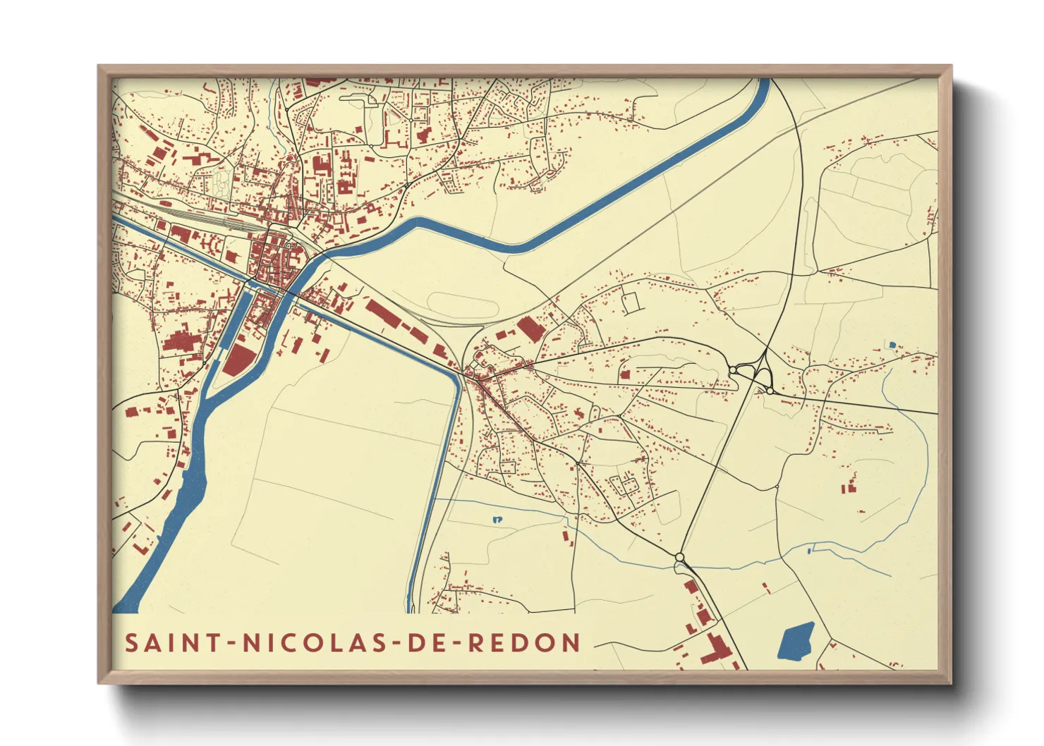 Une affiche de carte sur Saint-Nicolas-de-Redon