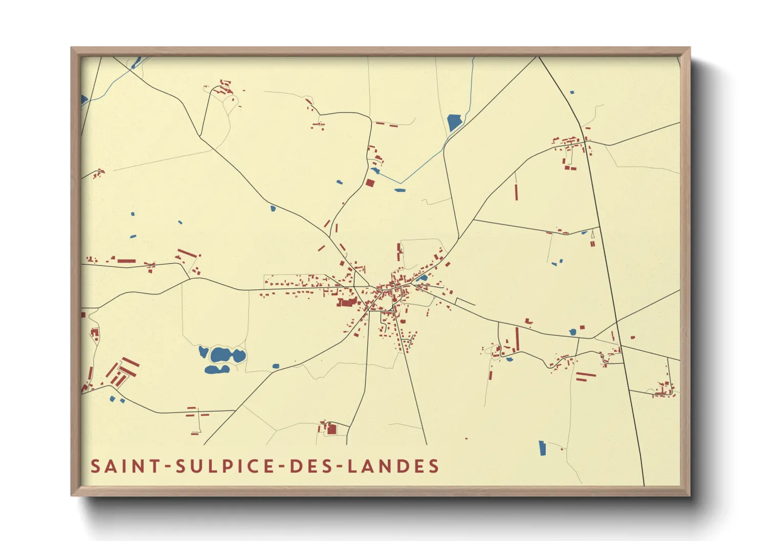 Une affiche de carte sur Saint-Sulpice-des-Landes