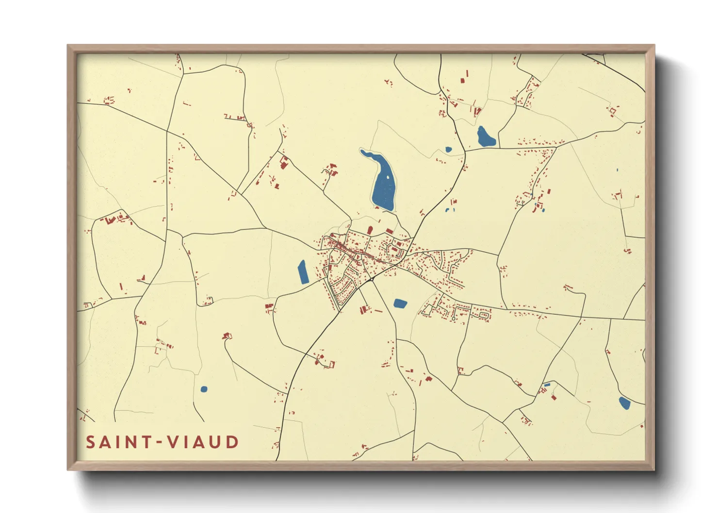 Une affiche de carte sur Saint-Viaud