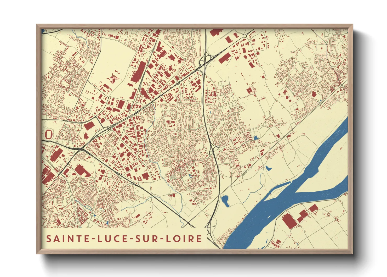 Une affiche de carte sur Sainte-Luce-sur-Loire