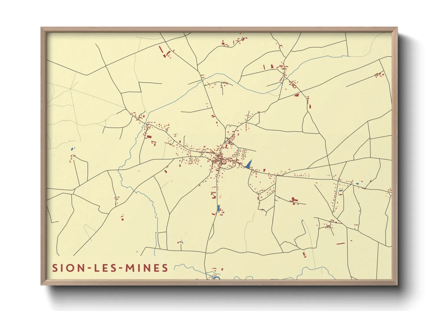 Une affiche de carte sur Sion-les-Mines