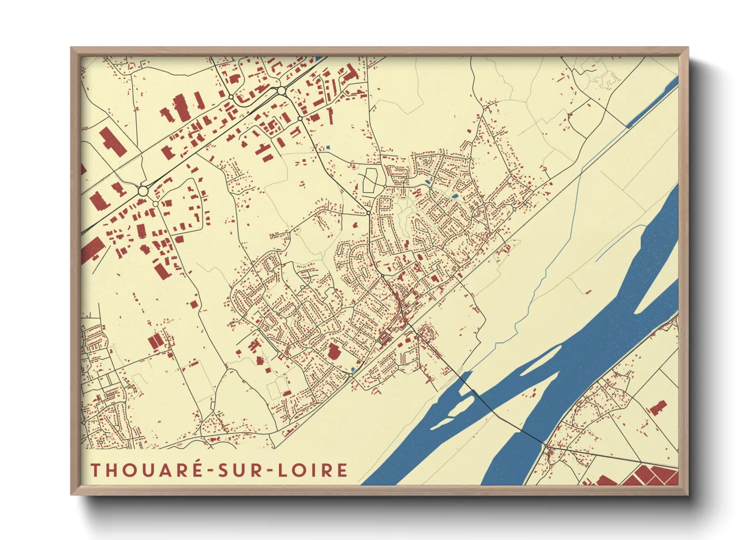Une affiche de carte sur Thouaré-sur-Loire