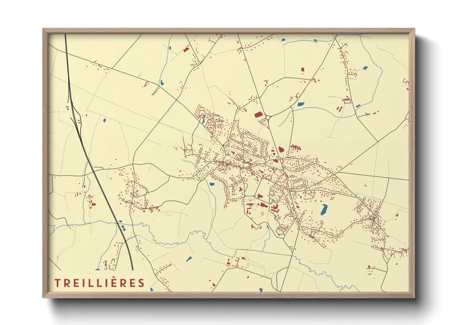 Une affiche de carte sur Treillières