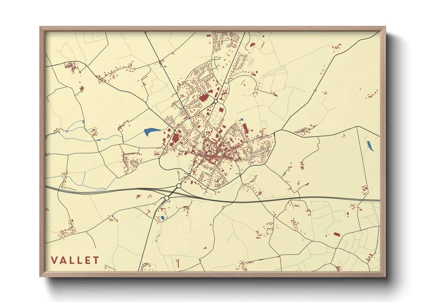 Une affiche de carte sur Vallet