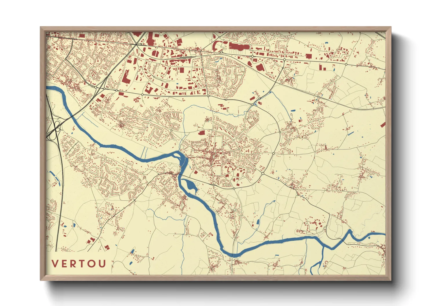 Une affiche de carte sur Vertou