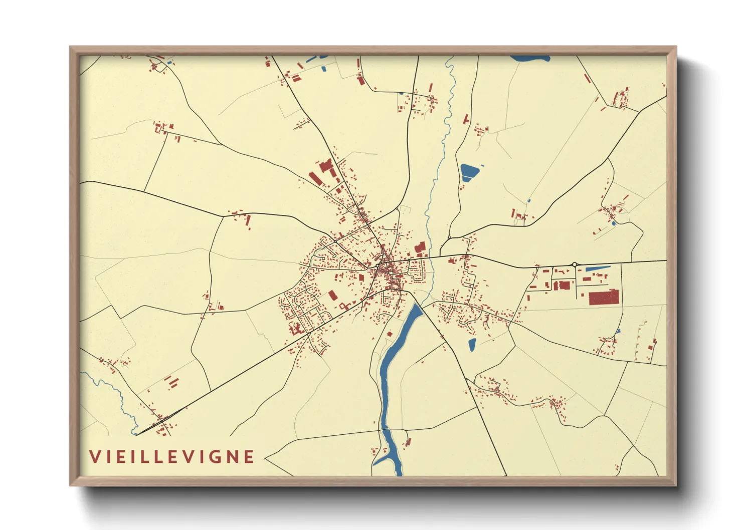 Une affiche de carte sur Vieillevigne