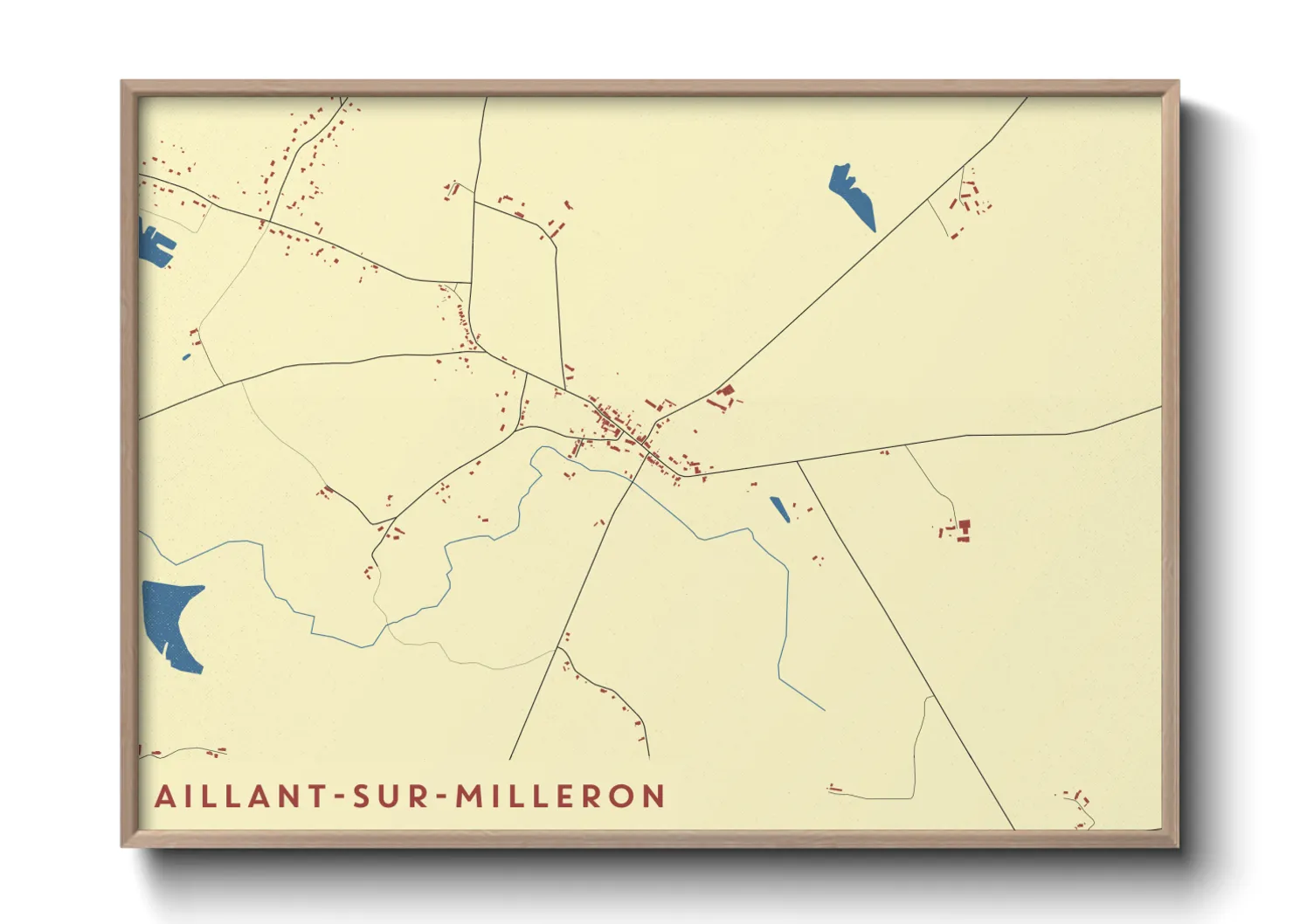 Une affiche de carte sur Aillant-sur-Milleron