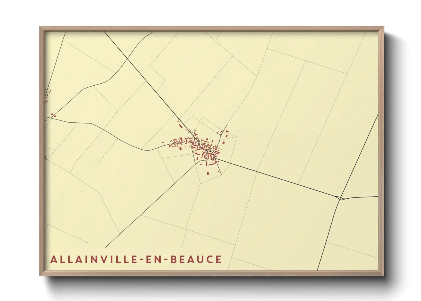 Une affiche de carte sur Allainville-en-Beauce
