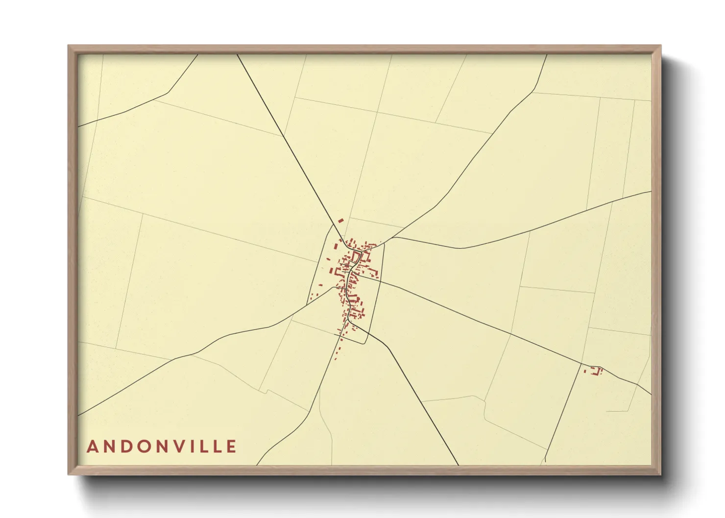 Une affiche de carte sur Andonville