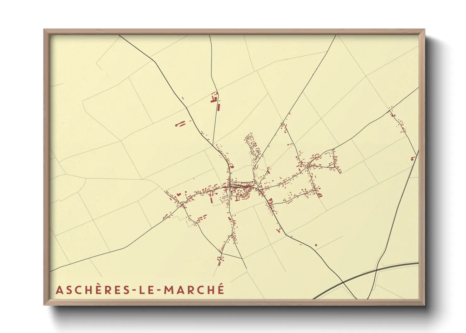 Une affiche de carte sur Aschères-le-Marché