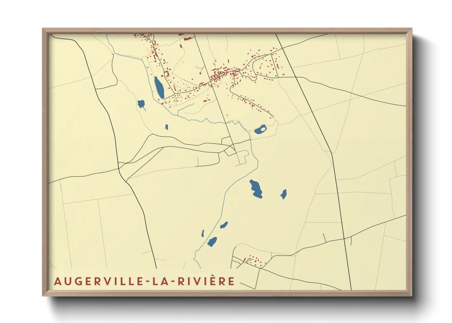 Une affiche de carte sur Augerville-la-Rivière