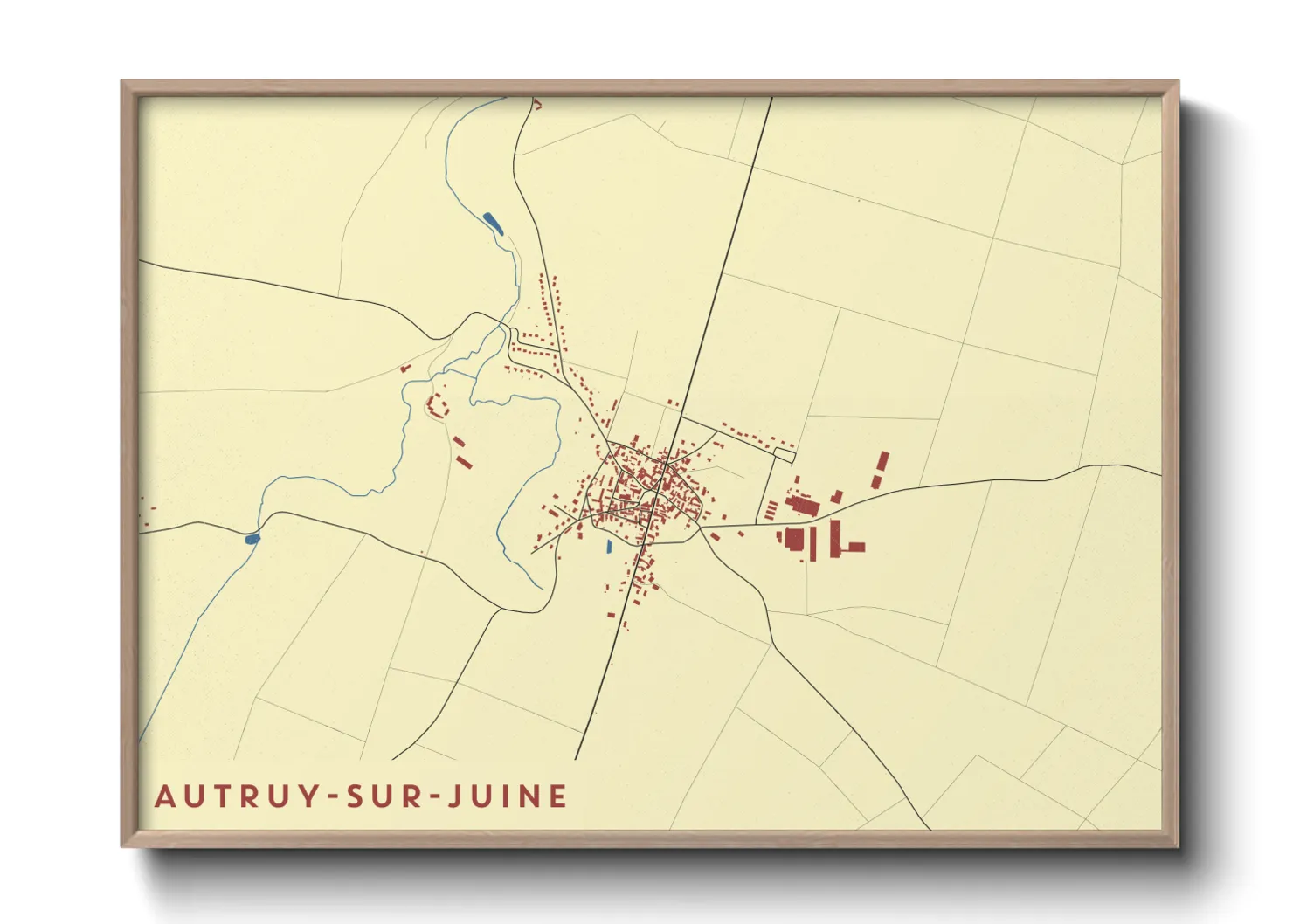 Une affiche de carte sur Autruy-sur-Juine