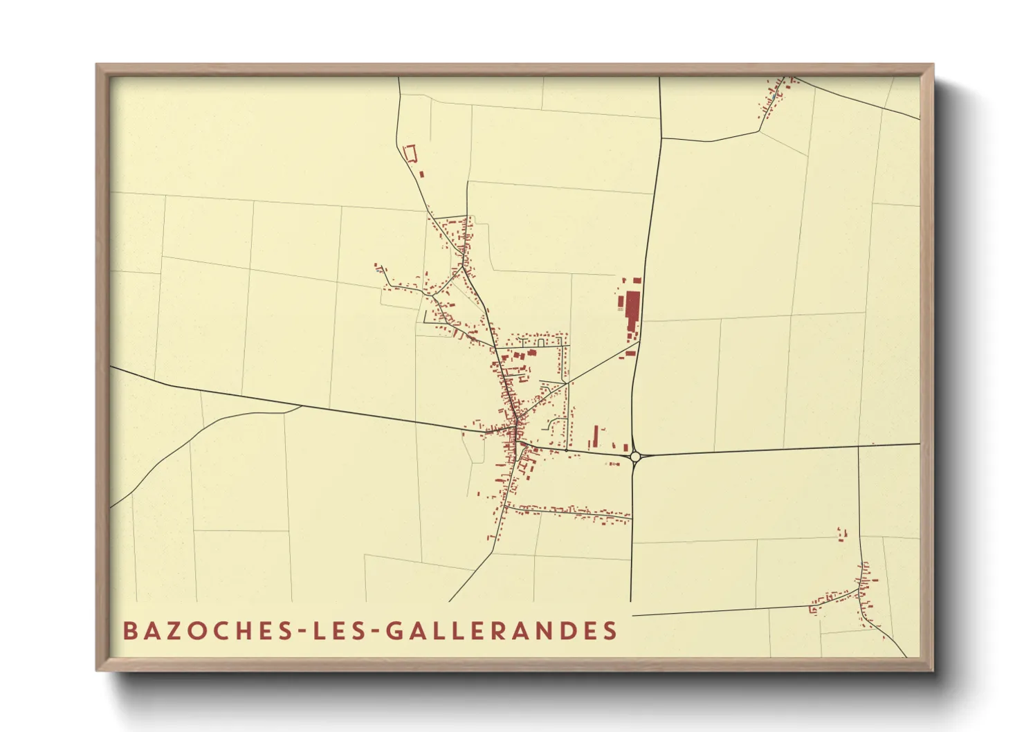 Une affiche de carte sur Bazoches-les-Gallerandes
