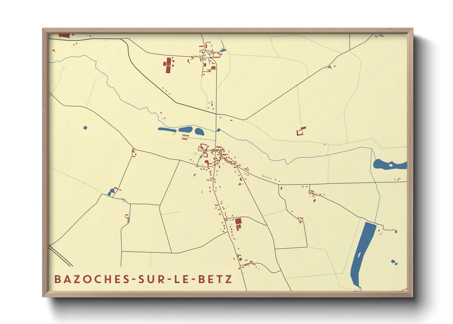 Une affiche de carte sur Bazoches-sur-le-Betz