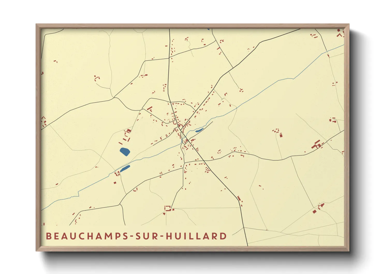 Une affiche de carte sur Beauchamps-sur-Huillard