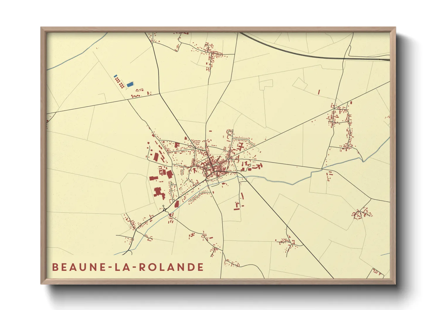 Une affiche de carte sur Beaune-la-Rolande