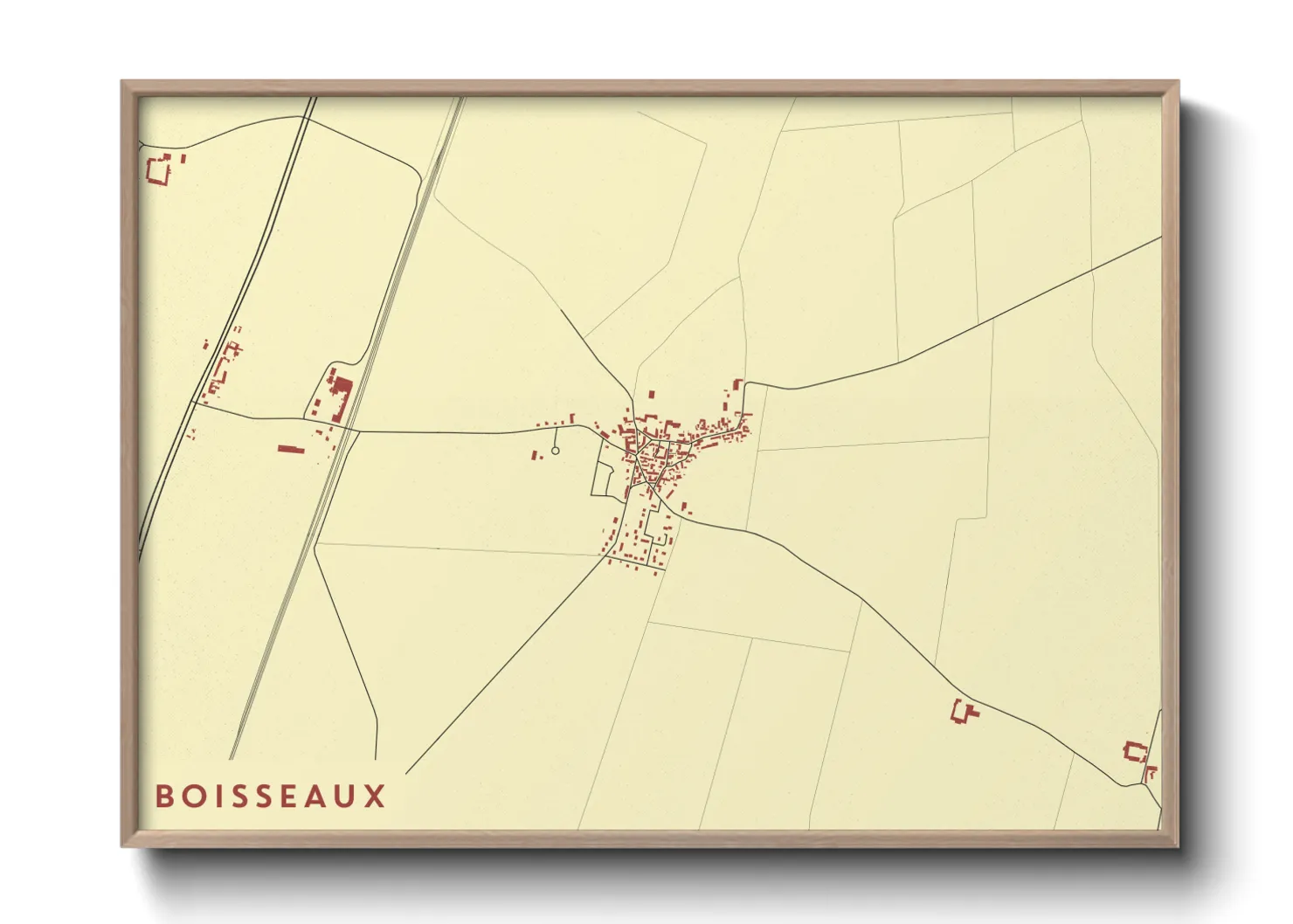 Une affiche de carte sur Boisseaux