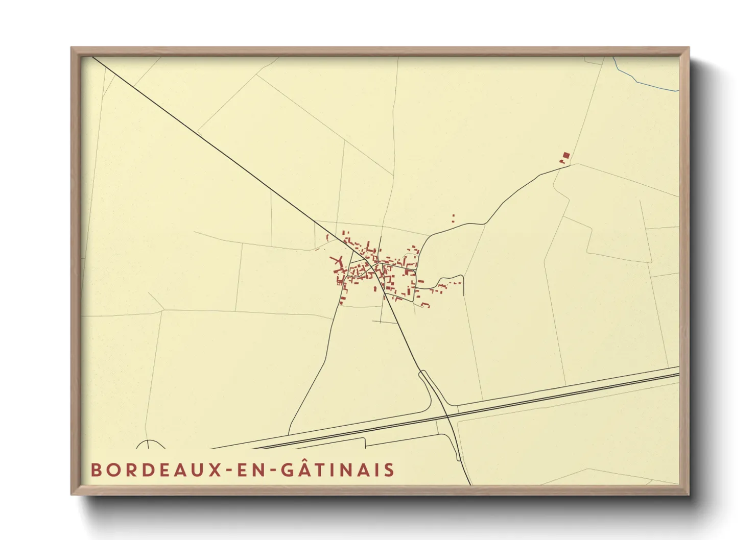 Une affiche de carte sur Bordeaux-en-Gâtinais