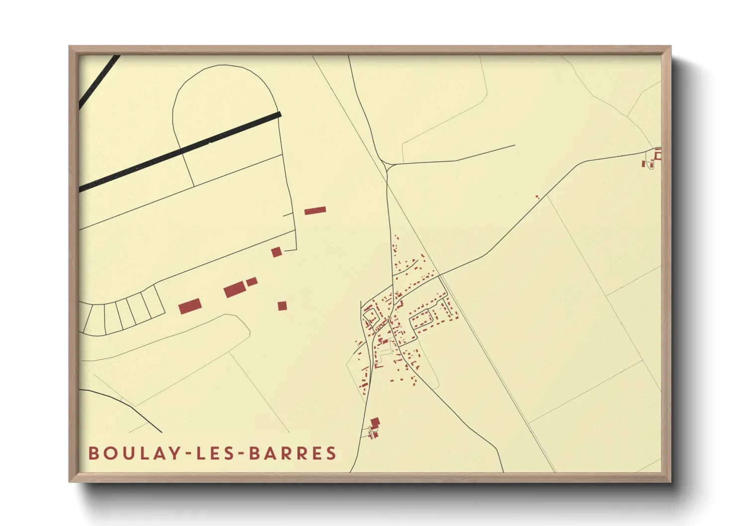 Une affiche de carte sur Boulay-les-Barres