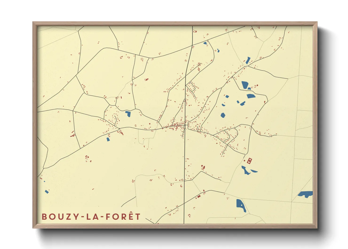 Une affiche de carte sur Bouzy-la-Forêt