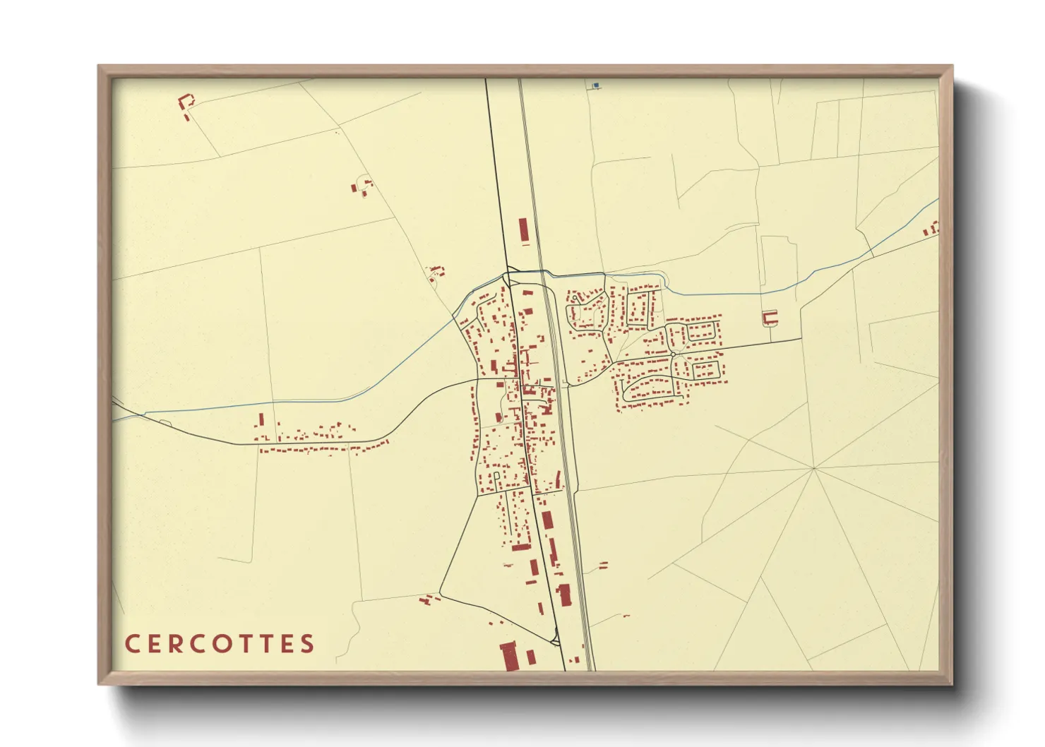 Une affiche de carte sur Cercottes