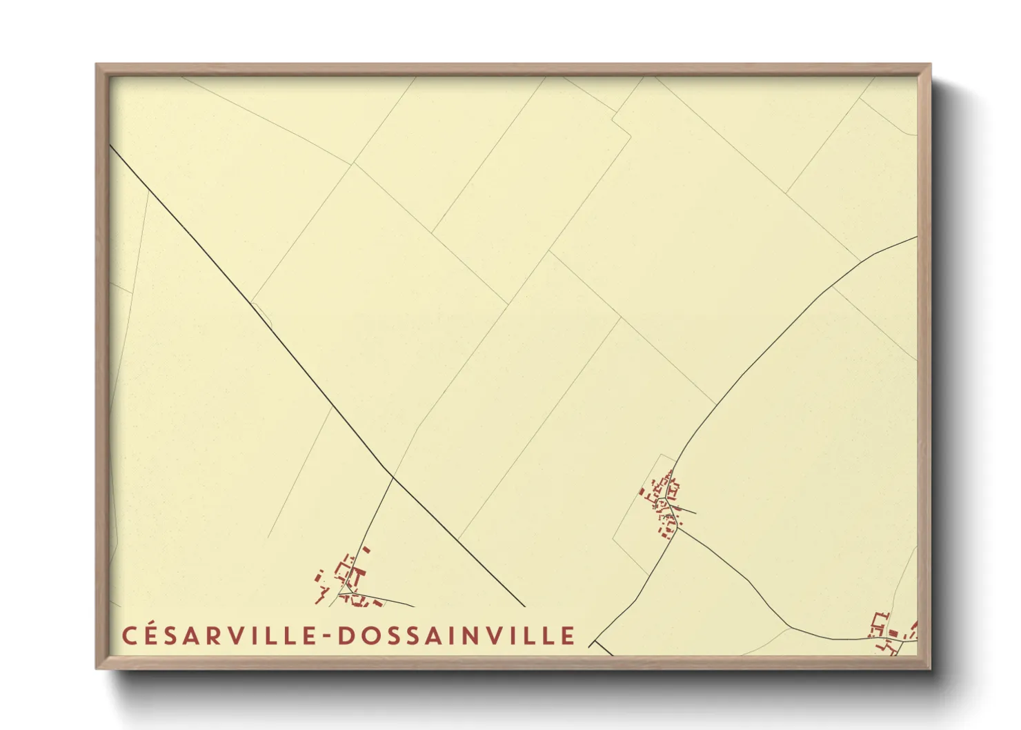 Une affiche de carte sur Césarville-Dossainville