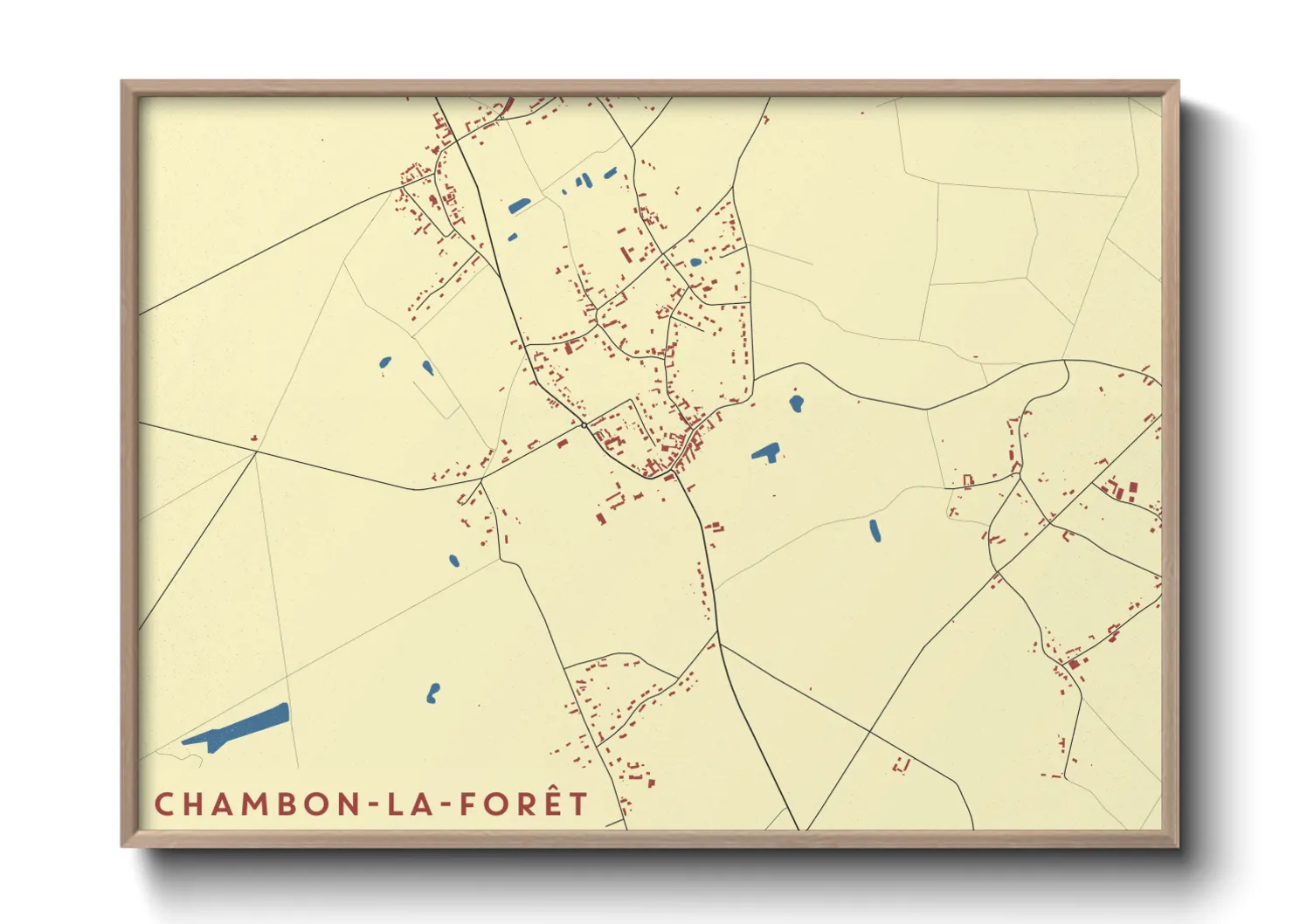 Une affiche de carte sur Chambon-la-Forêt
