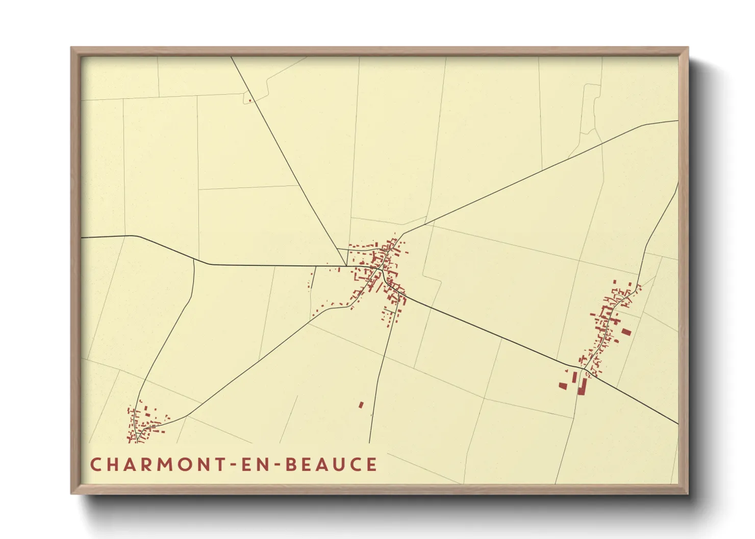 Une affiche de carte sur Charmont-en-Beauce