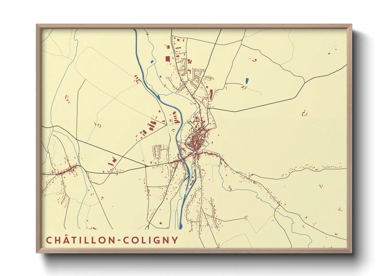 Une affiche de carte sur Châtillon-Coligny